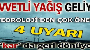 Meteoroloji uyardı: 'Yağışlı hava geliyor'