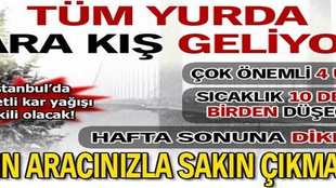 Tüm yurda kara kış geliyor!