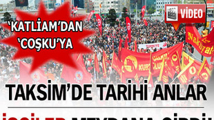 İşçiler Taksim Meydanında...