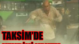 TAKSİM'DE KENDİNİ YAKTI!