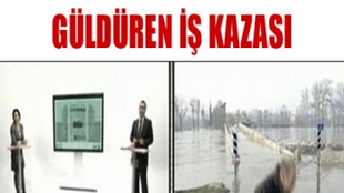 TRT EKRANINDAKİ GÜLDÜREN İŞ KAZASI