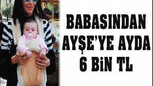 Ayşe'ye babasından ayda 6 bin TL