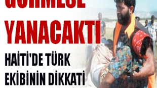 TÜRKLER YAKILACAK ÇÖPLER ARASINDAKİ HAİTİLİYİ KURTARDI