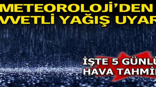 Meteoroloji yağışa karşı uyardı!..