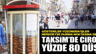 Taksim'de cirolar yüzde 80 düştü!..