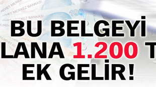 Bu belgeyi alana 1.200 lira ek gelir!..