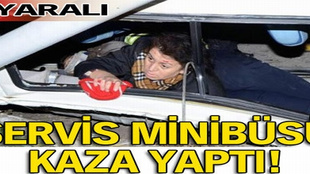 Manisa'da servis minibüsü devrildi!..