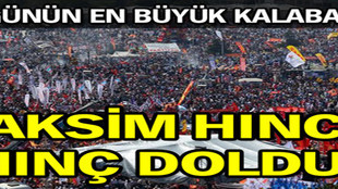 Taksim'de 13 günün en büyük kalabalığı