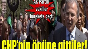 AK Partili vekiller CHP merkezine siyah çelenk bıraktı