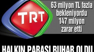 TRT'de halkın parası buhar oldu!...