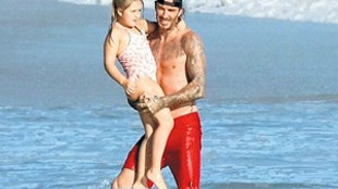 Beckham Malibu sahillerinde