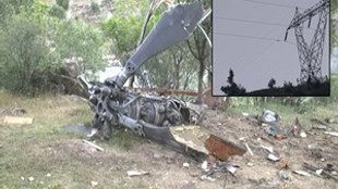 Şırnak'ta düşen askeri helikopterin enkazı
