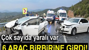 Antalya’da 6 araç birbirine girdi: 11 yaralı