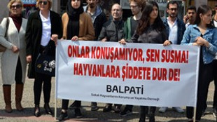 Ankara'daki köpek katliamı Balıkesir'de protesto edildi