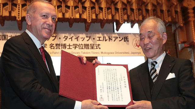 Cumhurbaşkanı Erdoğan’a Japonya’da fahri doktora unvanı verildi