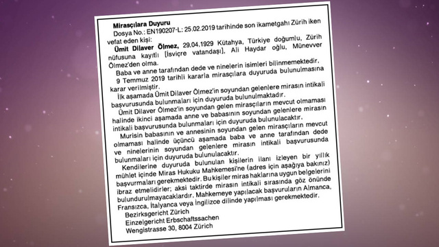 Ümit dede vefat etti, mirasçıları aranıyor!