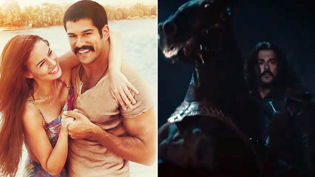 Fahriye Evcen Burak Özçivit'i sette bile yalnız bırakmıyor