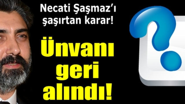 Necati Şaşmaz'a şok üstüne şok!...
