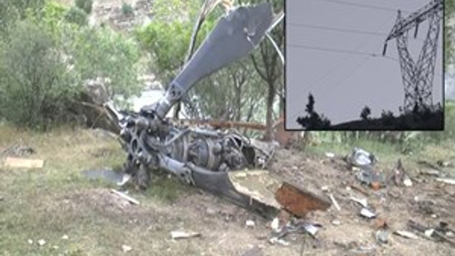 Şırnak'ta düşen askeri helikopterin enkazı