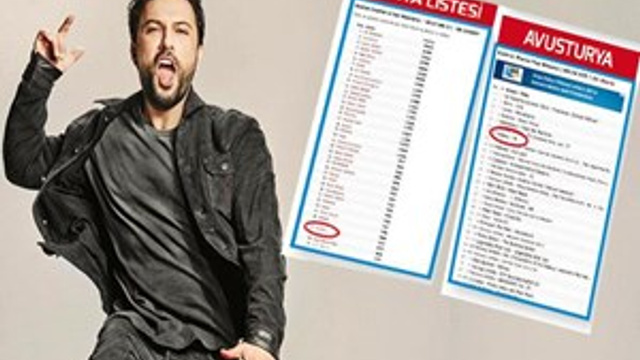 Tarkan dünya listelerinde