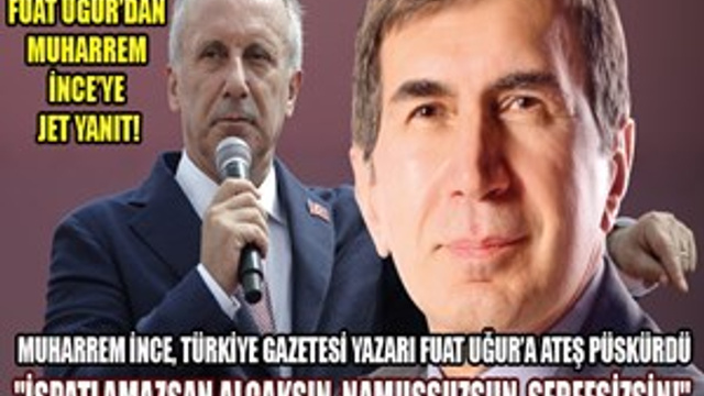 Muharrem İnce, Fuat Uğur'a ateş püskürdü