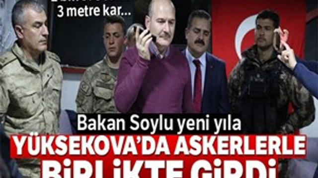 Bakan Soylu yeni yıla askerlerle birlikte girdi