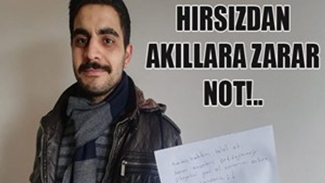 Soyduğu iş yerinin sahibine bu notu gönderdi!
