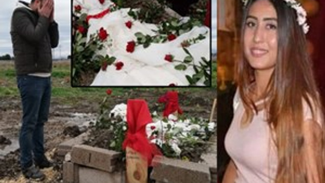 Giyemediği gelinliği mezarının üzerine örtüldü