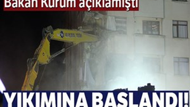 Kartal'da yıkılan binanın yanındaki binada yıkıma başlandı