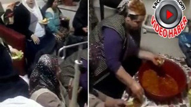 Hastane odasında çiğ köfte partisi