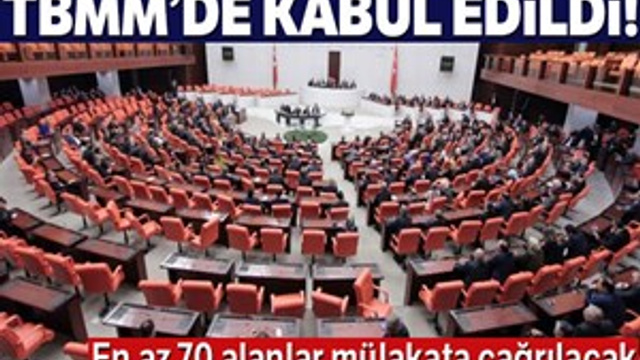 O kanun teklifi TBMM Genel Kurulunda kabul edildi