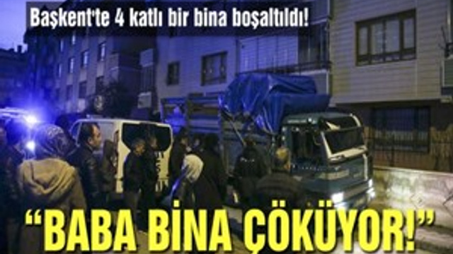 Ankara'da 4 katlı bina boşaltıldı!