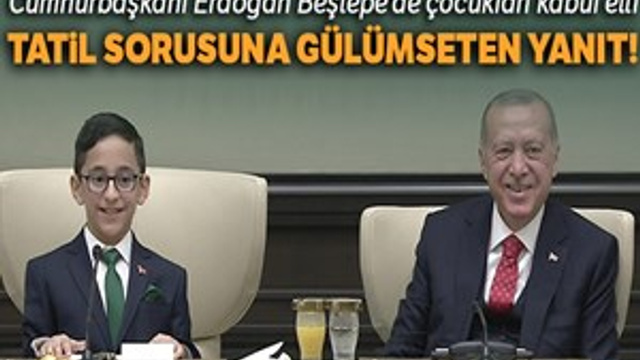 Cumhurbaşkanı Recep Tayyip Erdoğan çocukları kabul etti