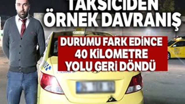 Taksiciden örnek davranış