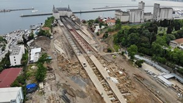 Haydarpaşa'daki 1700 yıllık tarih havadan görüntülendi