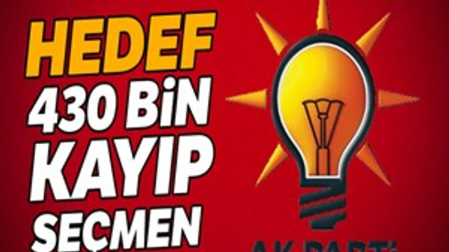AK Parti'de hedef 430 bin kayıp seçmen!