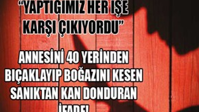 Annesini 40 yerinden bıçaklayarak öldürdü!