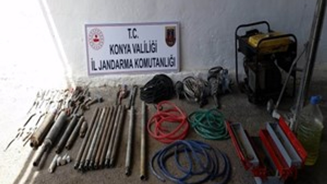Konya’da kaçak kazı operasyonu
