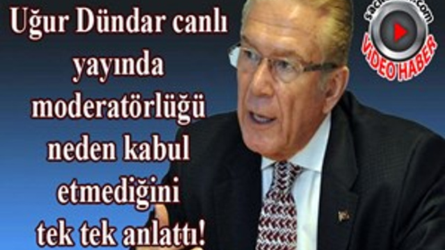 Uğur Dündar moderatörlük yapmama sebebini açıkladı