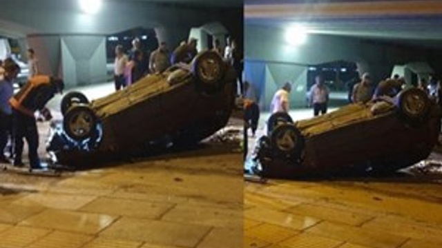 Ankara’da otomobil köprüden düştü