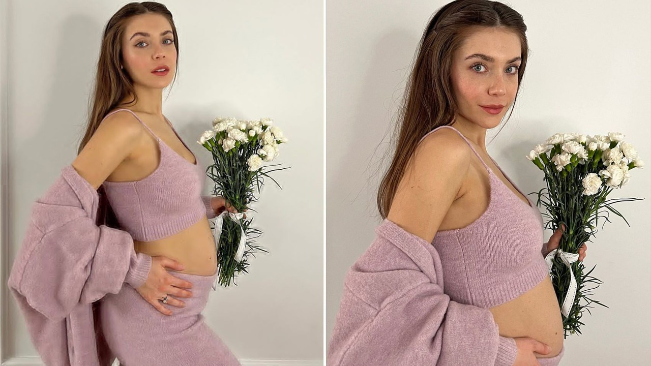 Fulya Zenginer'den pembeler içinde hamilelik pozları