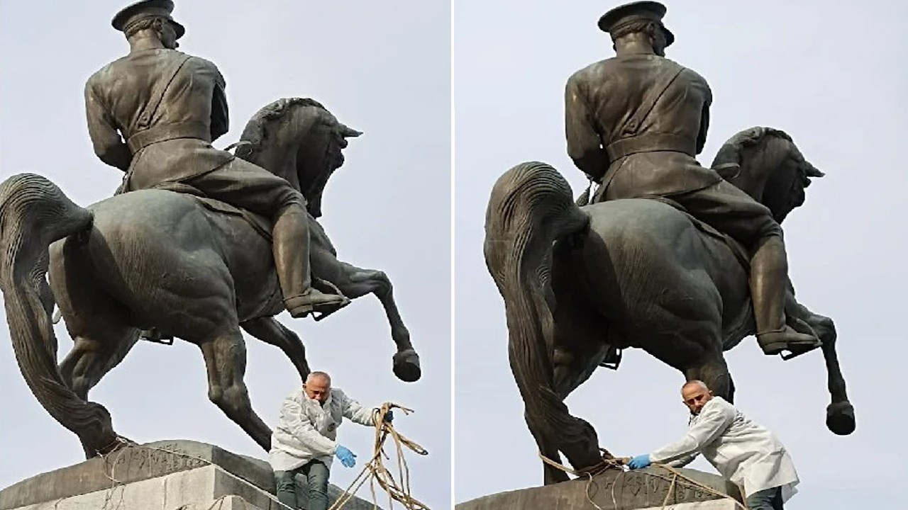 Hainler Samsun'da Ulu Önder Mustafa Kemal Atatürk'ün anıtına saldırdı!
