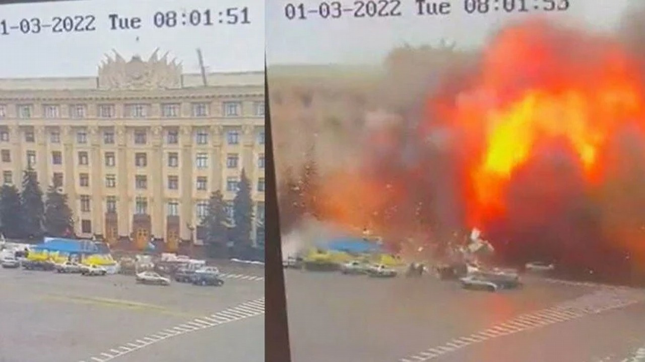 Harkov'da belediye binasını vurdular
